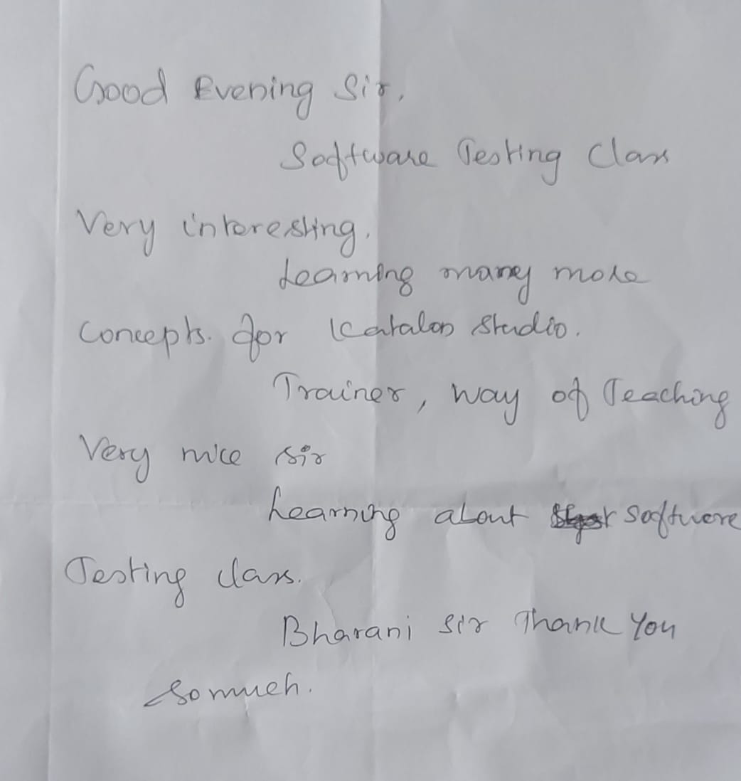 Feedback - Bharanidharanm